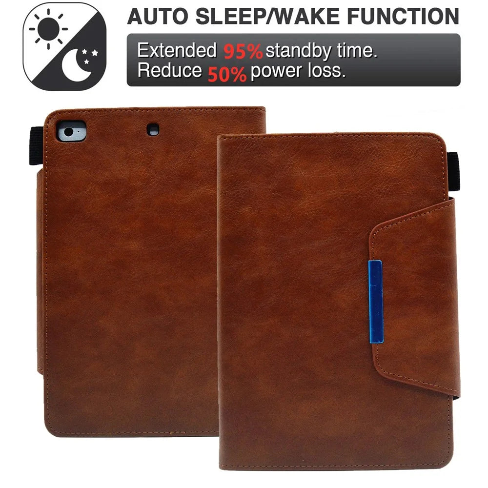 For iPad Mini / Mini 2 / 3 / 4 / (2019) 7.9 inch Wallet Stand Tablet Case Auto Wake / Sleep Leather Slim Tablet Cover - Brown - 7