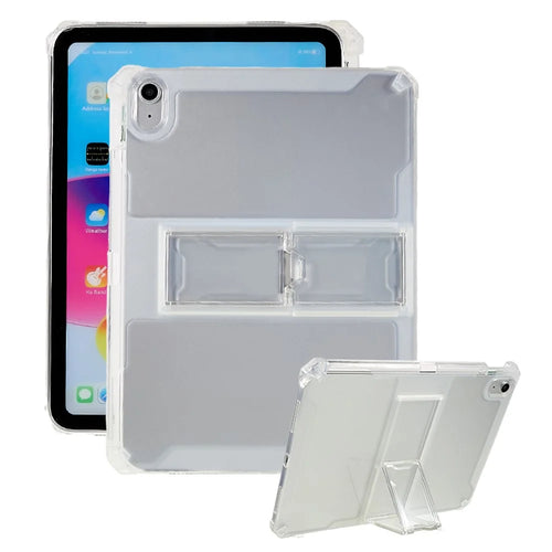For iPad (2025) / 10.9 (2022) Tablet Case Kickstand Transparent TPU Anti-Drop Protective Tablet Cover - 1