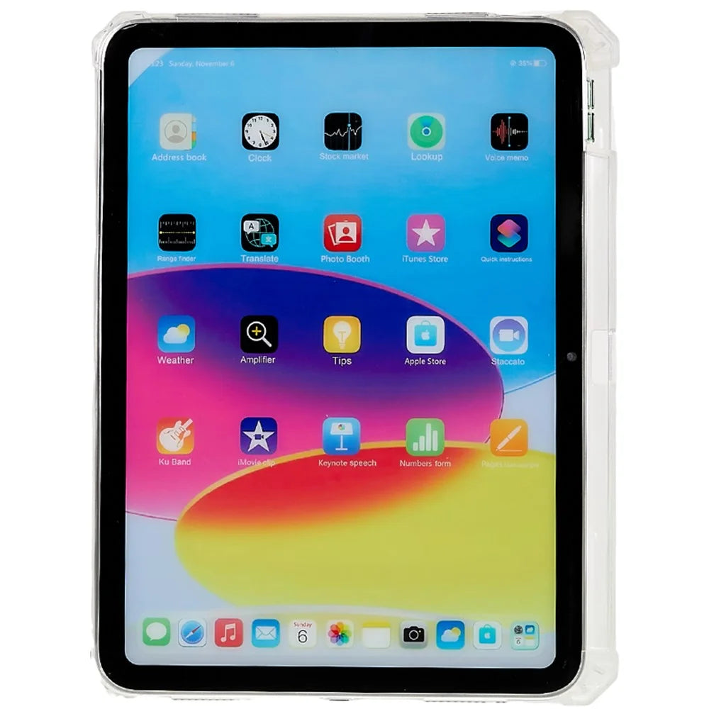 For iPad (2025) / 10.9 (2022) Tablet Case Kickstand Transparent TPU Anti-Drop Protective Tablet Cover - 3