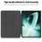 For OnePlus Pad Tri-fold Stand Tablet Case Auto Wake / Sleep Tablet Leather Cover - Black - 2