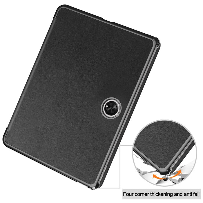 For OnePlus Pad Tri-fold Stand Tablet Case Auto Wake / Sleep Tablet Leather Cover - Black - 7
