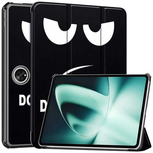 Pattern Printing Tablet Case for OnePlus Pad PU Leather Tri-fold Stand Anti-drop Tablet Cover - Don't Touch Me - 1