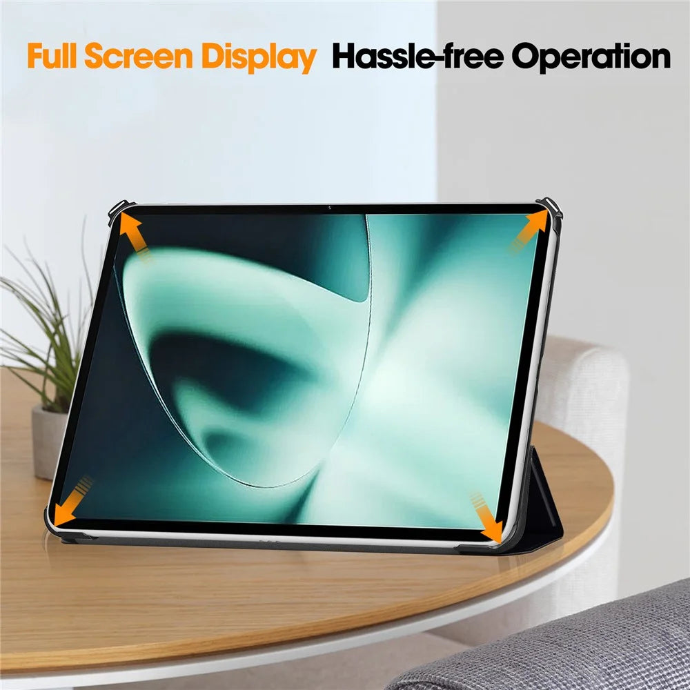 Pattern Printing Tablet Case for OnePlus Pad PU Leather Tri-fold Stand Anti-drop Tablet Cover - Don't Touch Me - 5