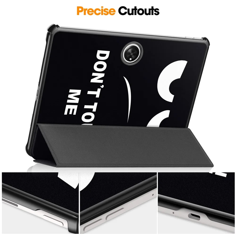 Pattern Printing Tablet Case for OnePlus Pad PU Leather Tri-fold Stand Anti-drop Tablet Cover - Don't Touch Me - 6