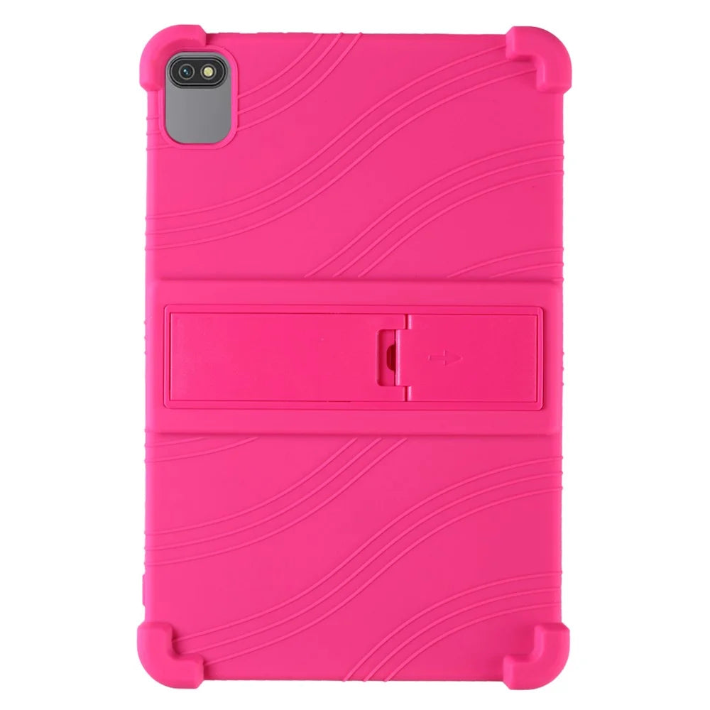 For Blackview Oscal Pad 10 Silicone Tablet Cover Kickstand Design Drop Resistant Protective Case - Rose - 1