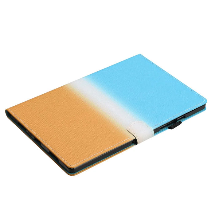 For Amazon Fire HD 10 (2021) / HD 10 Plus (2021) Protective Case Tablet PU Leather Cover with Card Holder - Blue Orange Gradient - 4