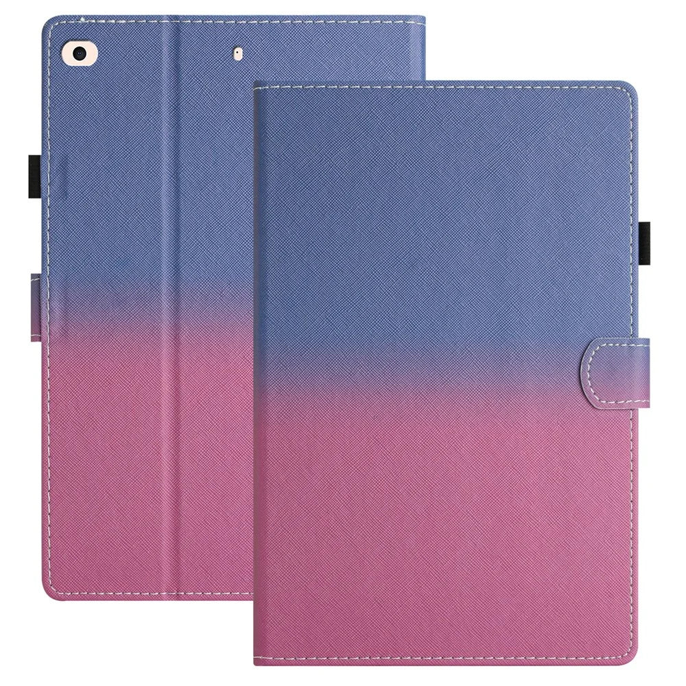 For iPad Mini / Mini 2 / mini 3 / mini 4 / mini (2019) 7.9 inch Shockproof Case PU Leather Tablet Cover with Card Holder - Blue Rose Gradient - 1