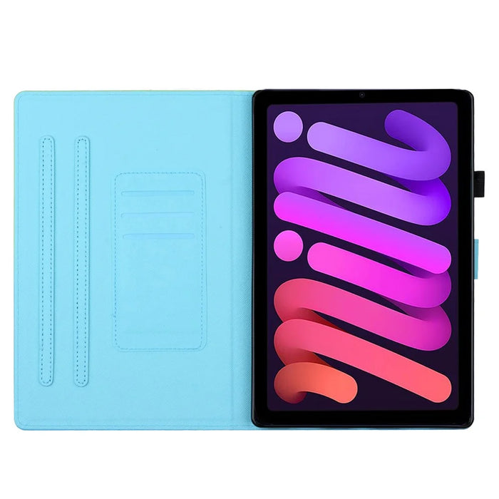 PU Leather Cover for iPad mini (2024) / mini (2021) Case Anti-Scratch Shockproof Tablet Shell with Card Holder - Blue Orange Gradient - 2