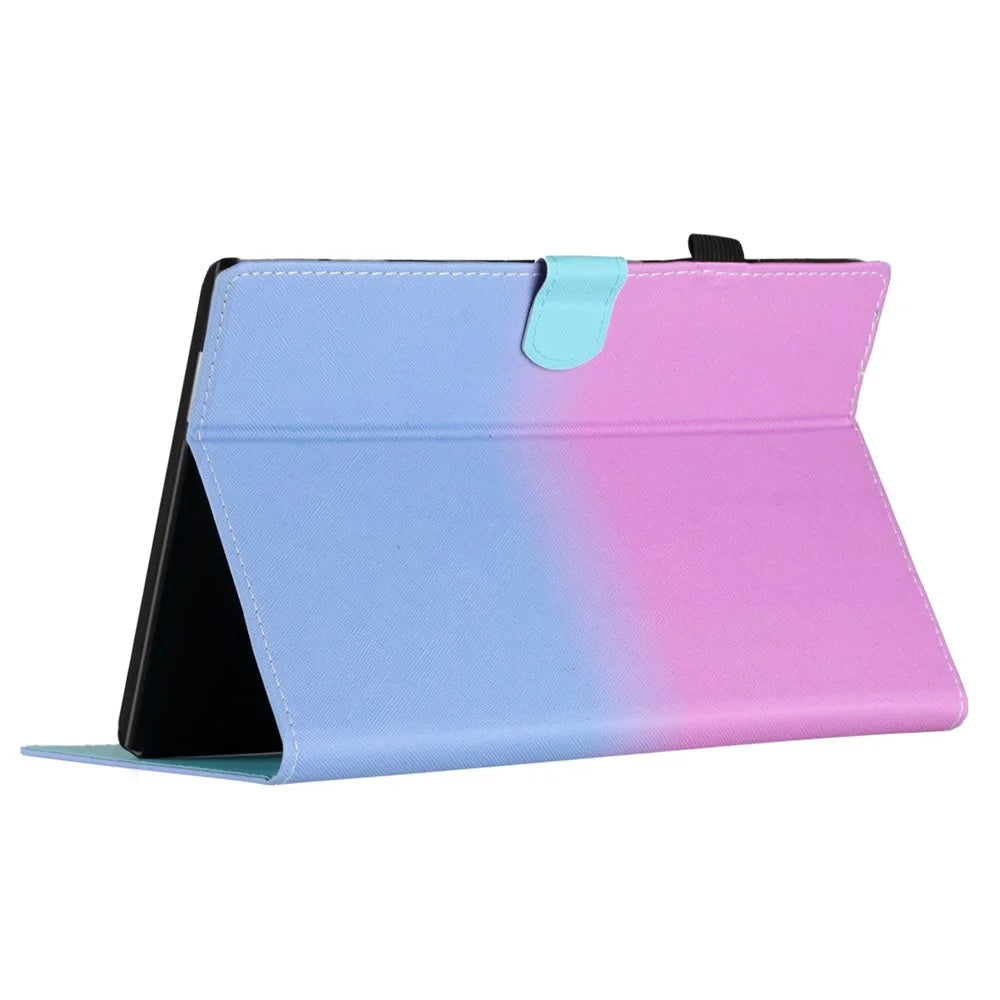 For Amazon Kindle 11th Gen (2022) Stitching Lines Gradient PU Leather Stand Cover Card Holder Tablet Case - Purple / Blue - 5