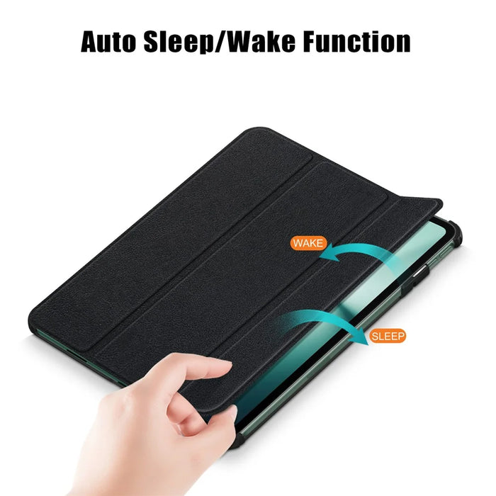 Leather Tablet Case for OnePlus Pad / Oppo Pad 2 Tri-fold Stand Tablet Cover with Auto Wake / Sleep - Black - 5