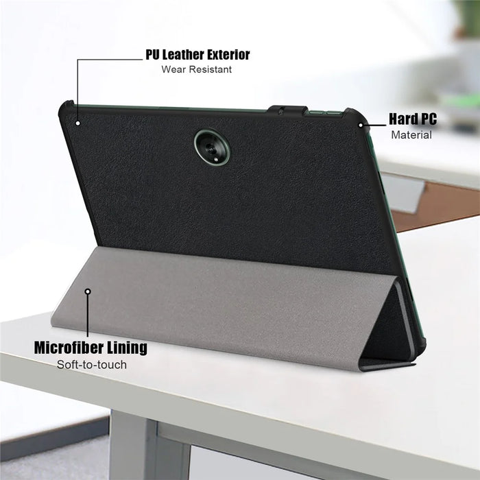 Leather Tablet Case for OnePlus Pad / Oppo Pad 2 Tri-fold Stand Tablet Cover with Auto Wake / Sleep - Black - 6