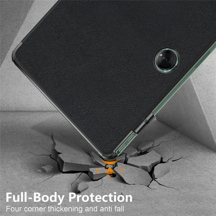 Leather Tablet Case for OnePlus Pad / Oppo Pad 2 Tri-fold Stand Tablet Cover with Auto Wake / Sleep - Black - 7