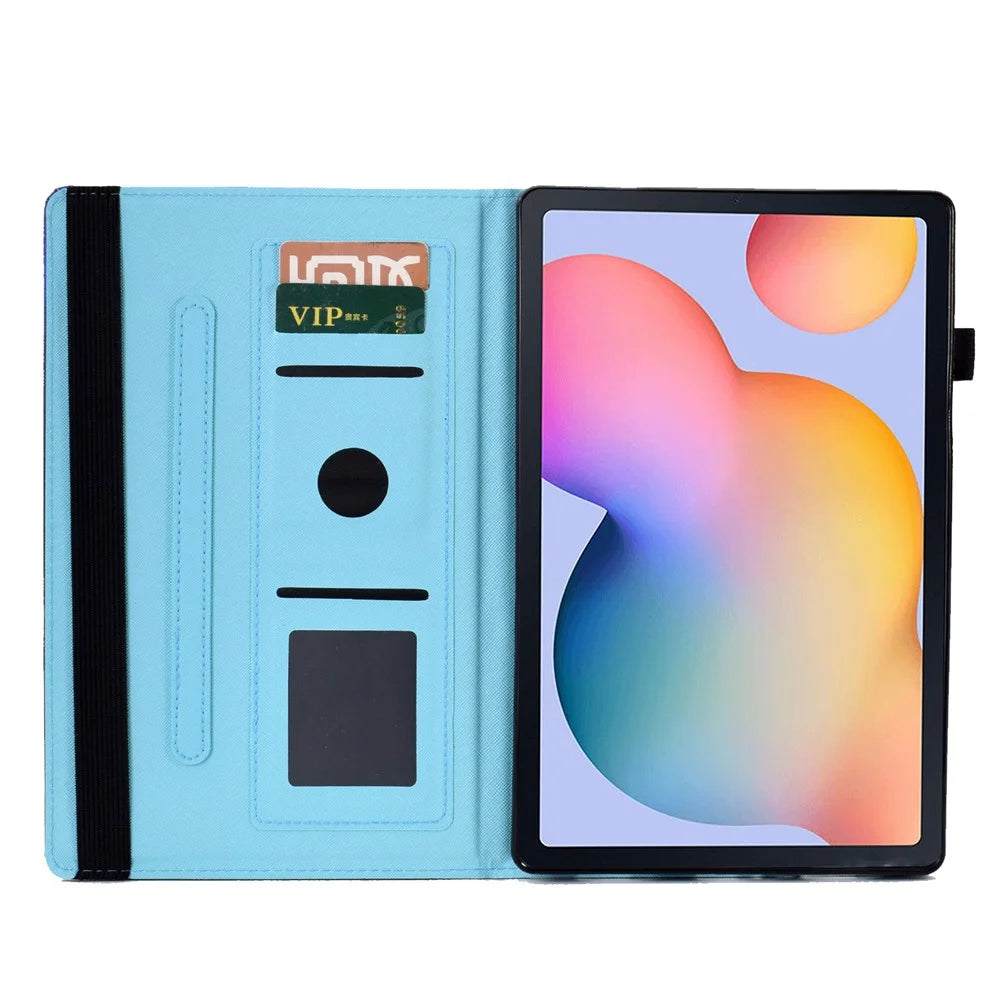 For Samsung Galaxy Tab S6 Lite (2024) / S6 Lite (2022) / S6 Lite (2020) Pattern Printing Tablet Stand Case Leather Cover - Flower and Butterfly - 2