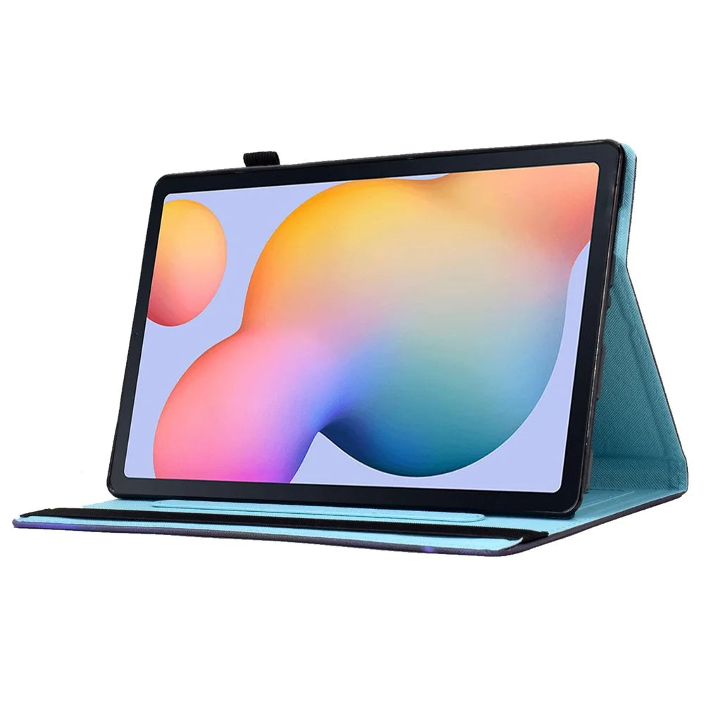 For Samsung Galaxy Tab S6 Lite (2024) / S6 Lite (2022) / S6 Lite (2020) Pattern Printing Tablet Stand Case Leather Cover - Flower and Butterfly - 3
