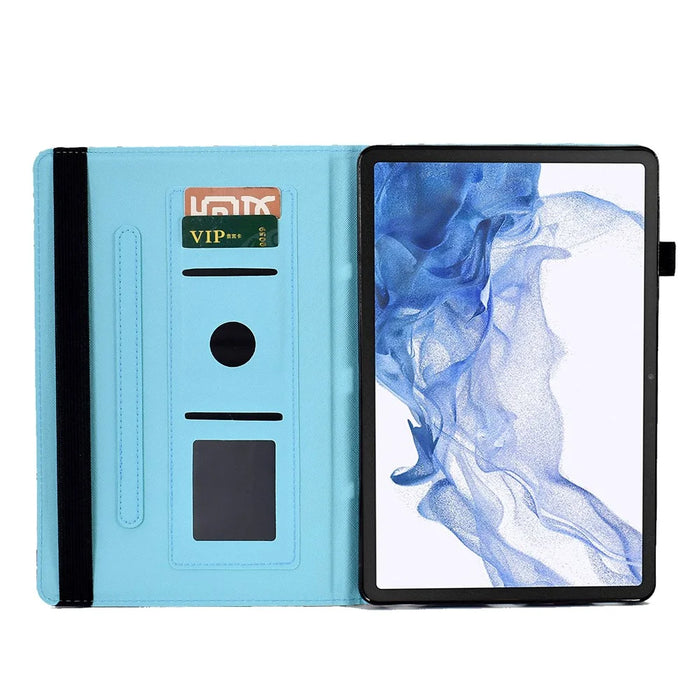 For Samsung Galaxy Tab S8 X700 / X706 (2022) / Tab S7 T870 / T875 (2020) Pattern Printing Tablet Stand Case with Elastic Band - Cute Rabbit - 2