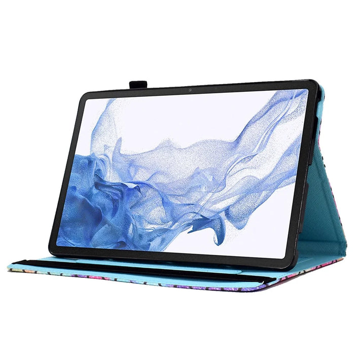 For Samsung Galaxy Tab S8 X700 / X706 (2022) / Tab S7 T870 / T875 (2020) Pattern Printing Tablet Stand Case with Elastic Band - Cute Rabbit - 3