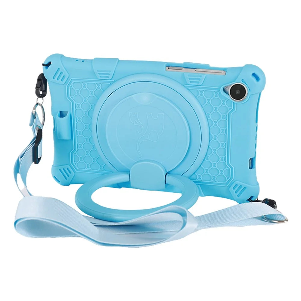 For Lenovo Tab M8 (4th Gen) 2024 TB-301XU / M8 (4th Gen) 2023 TB-300FU PC + Silicone Tablet Case Kickstand Cover - Blue - 4