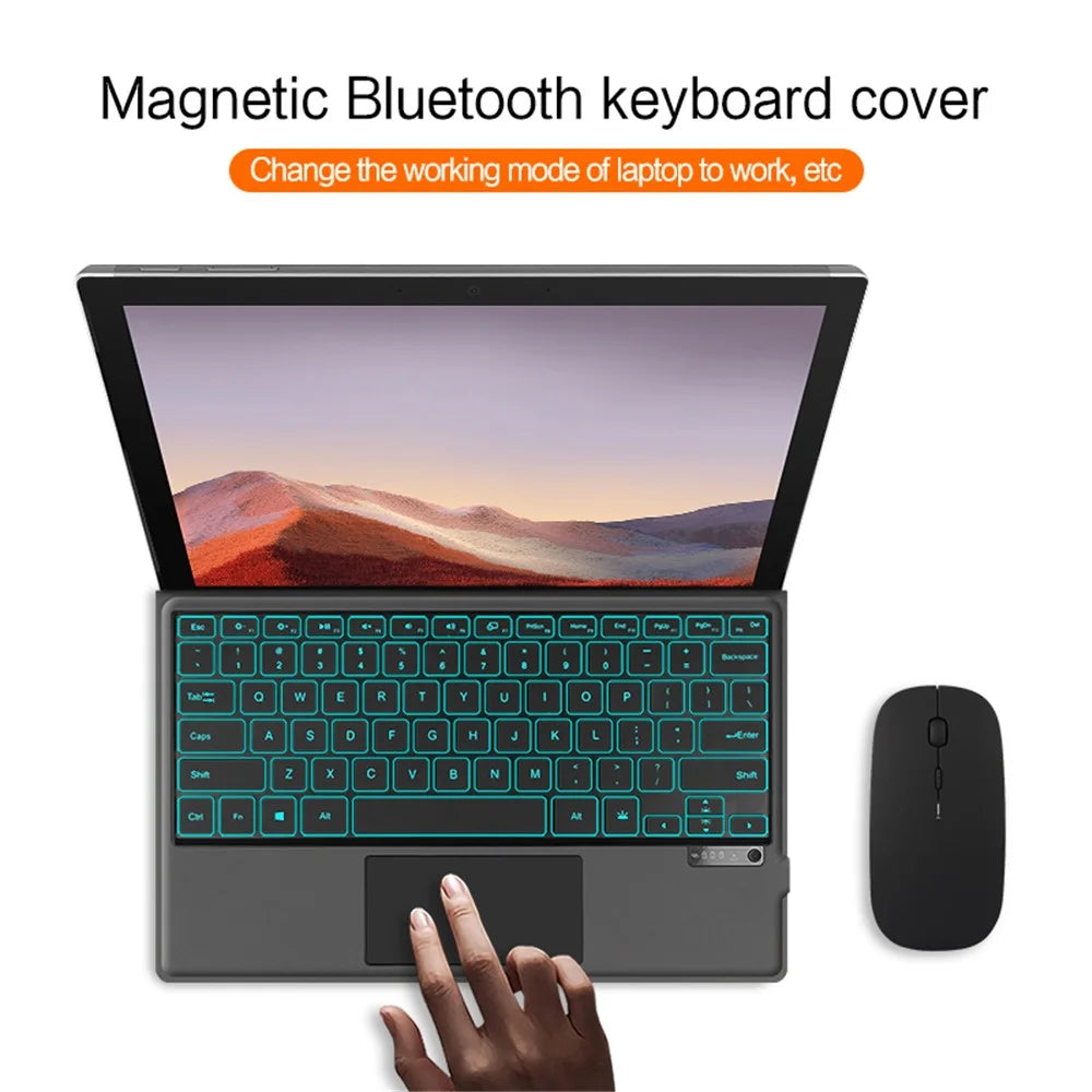 For Microsoft Surface Pro 4 / 5 / 6 / 7 Backlit Design Magnetic Rechargeable Bluetooth-compatible Wireless Keyboard - 3