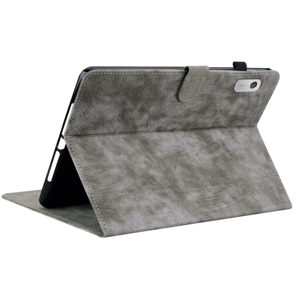 PU Leather Case for Lenovo Tab M9 TB-310FU Cute Tiger Pattern Tablet Protective Sleeve with Stand / Card Holder - Grey - 4