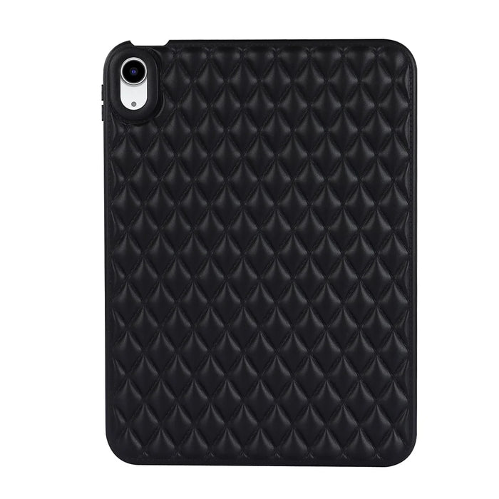 Anti-Drop Protective Back Cover for iPad (2025) / 10.9 (2022) Rhombus Pattern Soft TPU Tablet Case - Black - 2