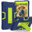 For Walmart Onn 8 inch (2022) Tablet Case with Kickstand Silicone + PC Color Contrast Cover - Navy Blue / Yellowgreen - 1