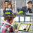 For Walmart Onn 8 inch (2022) Tablet Case with Kickstand Silicone + PC Color Contrast Cover - Navy Blue / Yellowgreen - 3