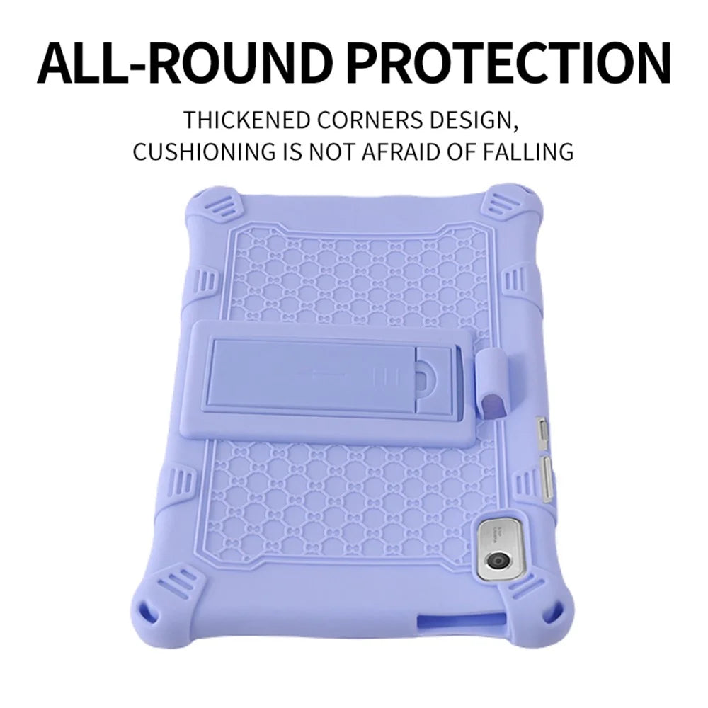 For Lenovo Tab M9 TB-310FU PC + Silicone Shock-Resistant Tablet Case Adjustable Kickstand Cover with Shoulder Strap - Purple - 5