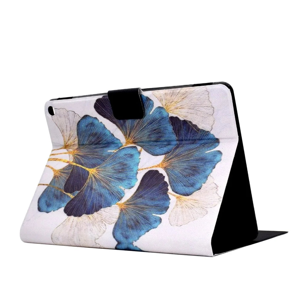 For Amazon Fire HD 10 (2021) / HD 10 Plus (2021) Leather Cover Pattern Printed Anti-Scratch Tablet Case with Card Slots - Leaf - 6