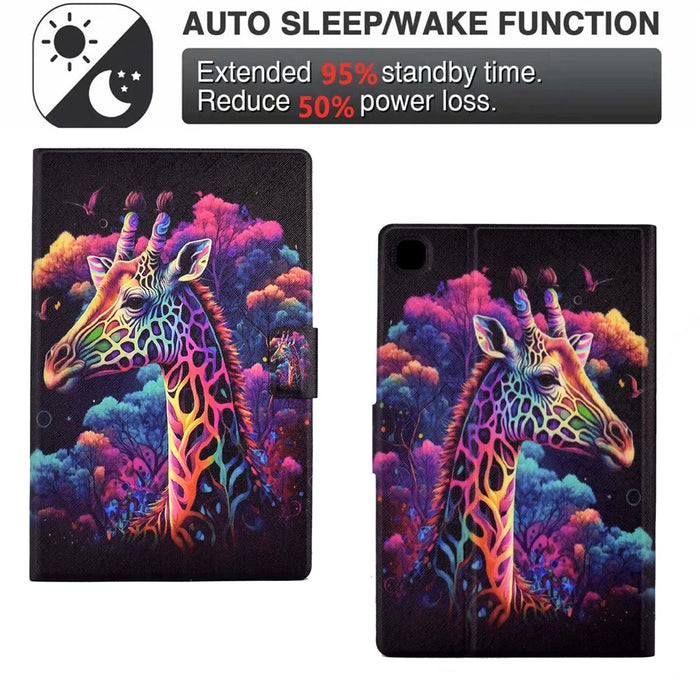 Leather Flip Cover for Samsung Galaxy Tab S6 Lite (2024) / S6 Lite (2022) / S6 Lite (2020) (SM-P610 / 615) Case Pattern Printed - Giraffe - 4
