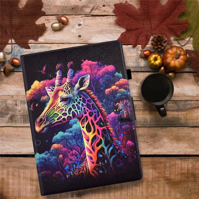 Leather Flip Cover for Samsung Galaxy Tab S6 Lite (2024) / S6 Lite (2022) / S6 Lite (2020) (SM-P610 / 615) Case Pattern Printed - Giraffe - 7