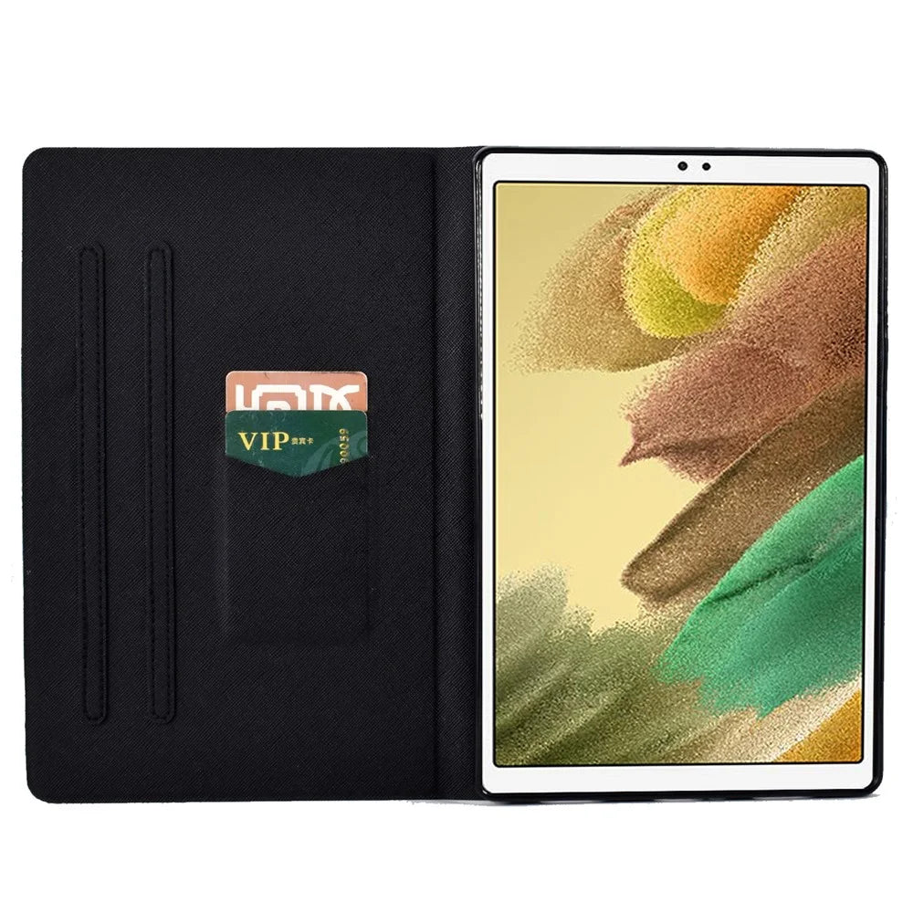 For Samsung Galaxy Tab A7 Lite 8.7-inch T220 / T225 Tablet Case Pattern Printed Leather Cover with Card Slots - Knitted Strip - 2