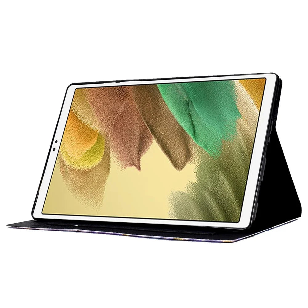 For Samsung Galaxy Tab A7 Lite 8.7-inch T220 / T225 Tablet Case Pattern Printed Leather Cover with Card Slots - Knitted Strip - 3