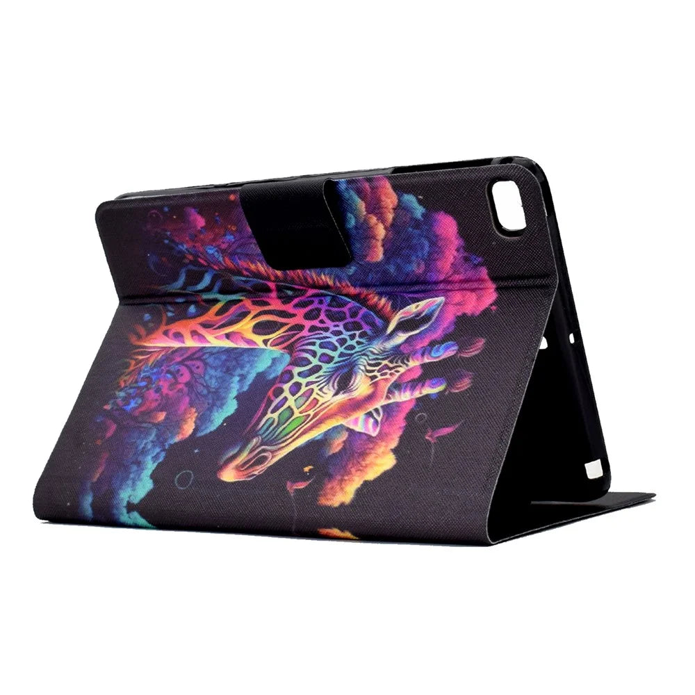 For iPad mini (2019) 7.9 inch / mini 4 / 3 / 2 / iPad mini Tablet Leather Case Pattern Printing Card Holder Stand Cover - Giraffe - 4