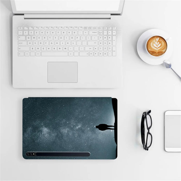 For Samsung Galaxy Tab S7 / S8 PU Leather Flip Case with Stand Pattern Printing Anti-Drop Tablet Cover - Dreaming Sky - 6