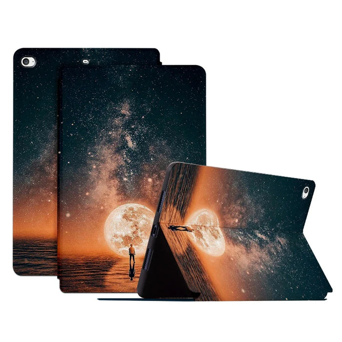 For iPad mini 4 / mini (2019) 7.9 inch Shockproof Case Pattern Printing PU Leather Cover with Stand - Dreaming Sky - 1