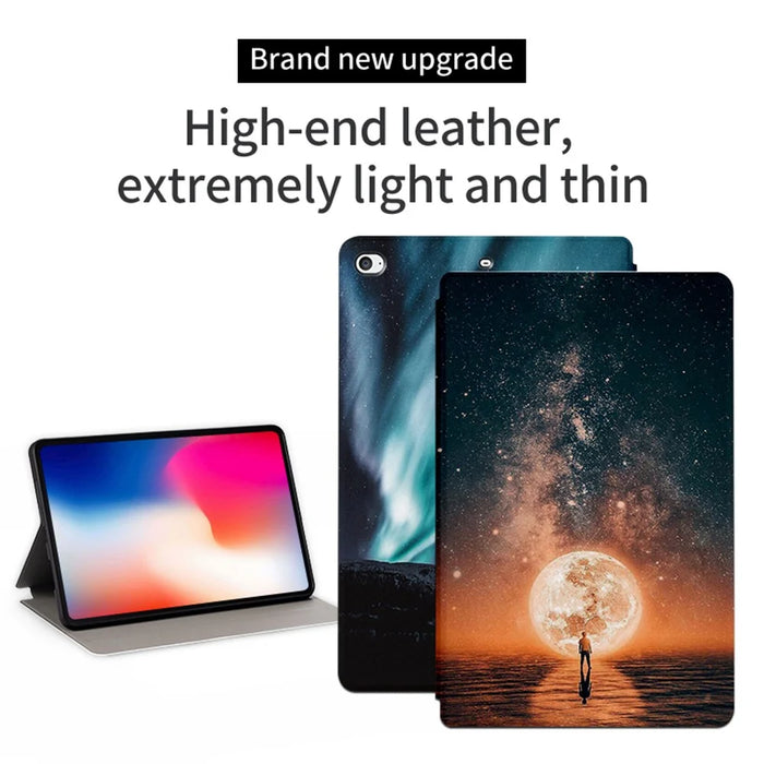 For iPad mini 4 / mini (2019) 7.9 inch Shockproof Case Pattern Printing PU Leather Cover with Stand - Dreaming Sky - 2