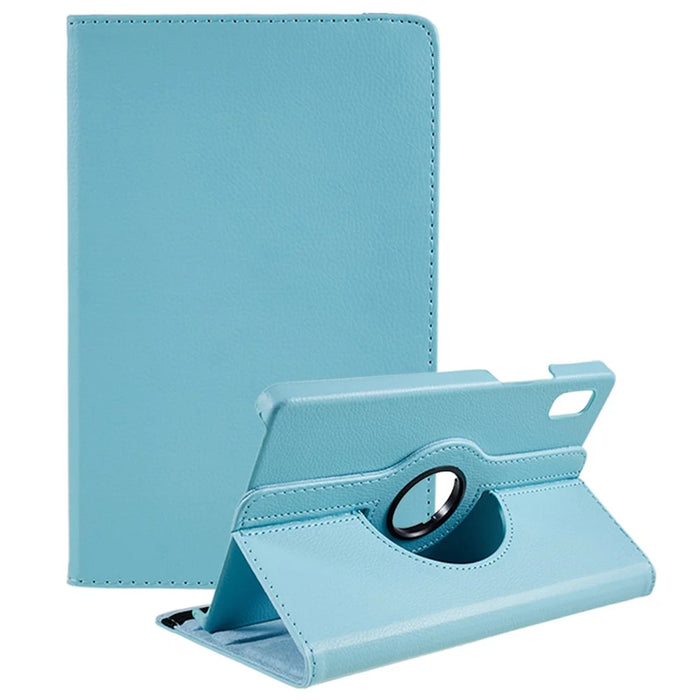For Lenovo Tab M9 TB-310FU Protective Case 360-Degree Rotating PU Leather Cover with Elastic Band - Baby Blue - 1