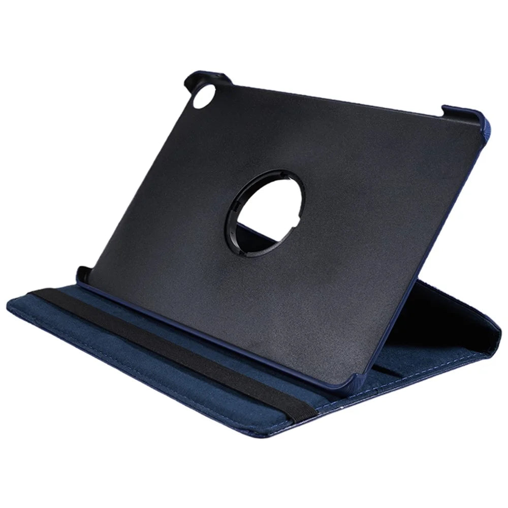 For Lenovo Tab M10 (Gen 3) TB-328FU PU Leather Case 360-Degree Rotating Cover with Elastic Band - Dark Blue - 3
