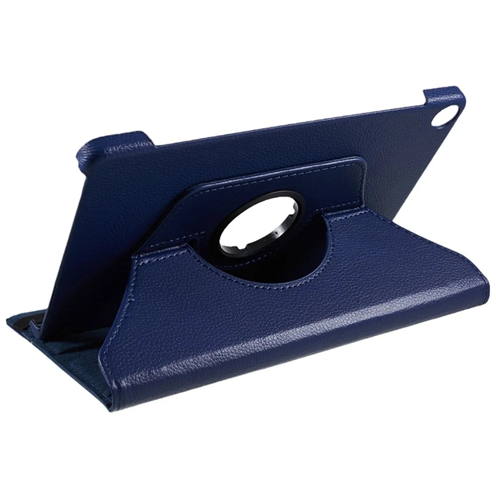 For Lenovo Tab M10 (Gen 3) TB-328FU PU Leather Case 360-Degree Rotating Cover with Elastic Band - Dark Blue - 5