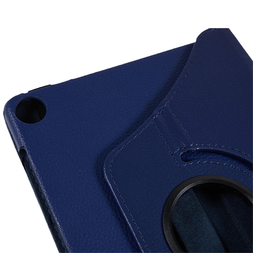 For Lenovo Tab M10 (Gen 3) TB-328FU PU Leather Case 360-Degree Rotating Cover with Elastic Band - Dark Blue - 6