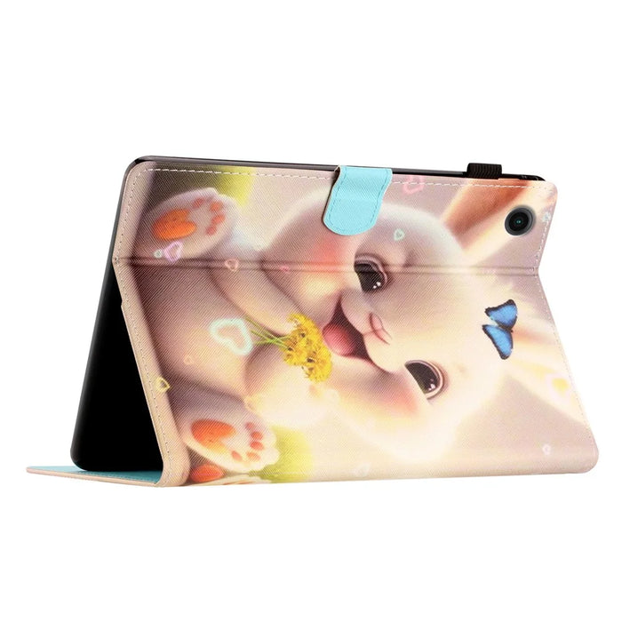 For Lenovo Tab M10 Plus X606F / Tab M10 FHD PU Leather Tablet Cover Pattern Printing Shockproof Case - Rabbit - 4