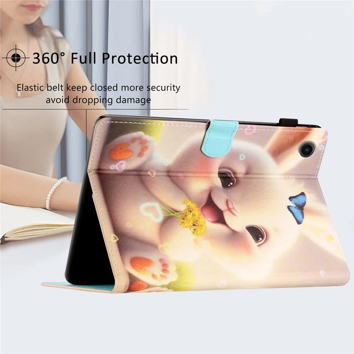 For Lenovo Tab M10 Plus X606F / Tab M10 FHD PU Leather Tablet Cover Pattern Printing Shockproof Case - Rabbit - 6