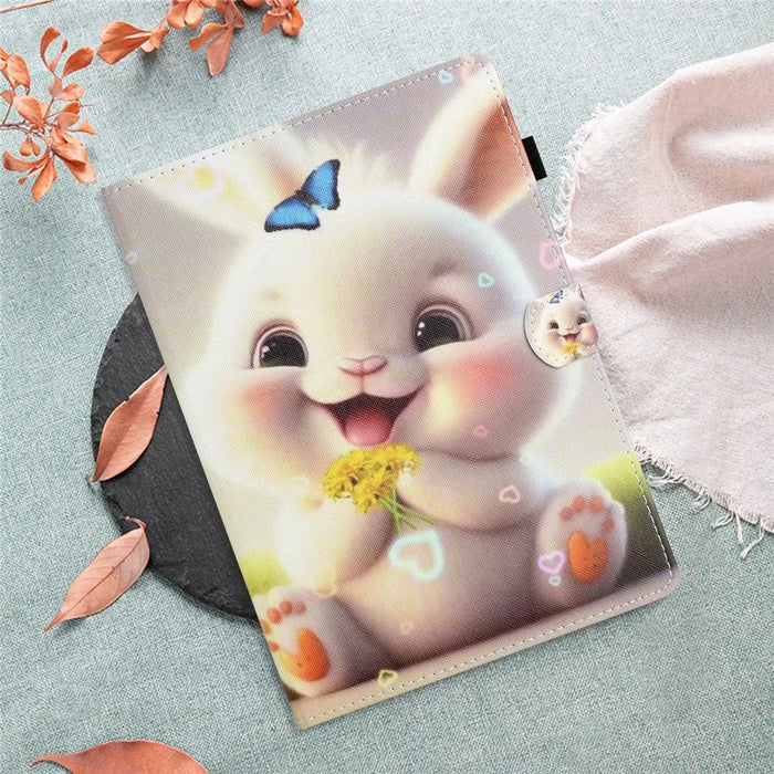 For Lenovo Tab M10 Plus X606F / Tab M10 FHD PU Leather Tablet Cover Pattern Printing Shockproof Case - Rabbit - 7