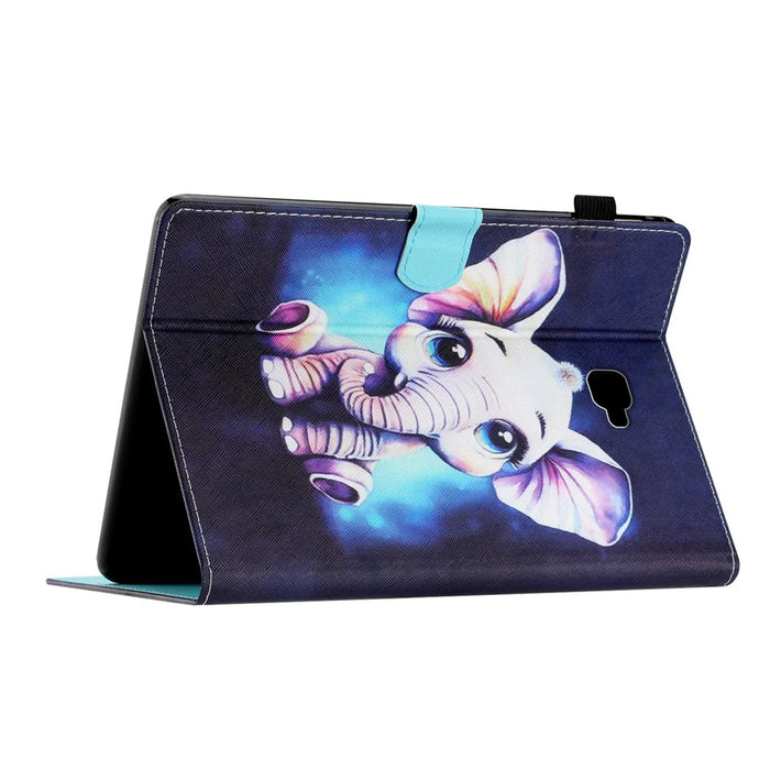For Samsung Galaxy Tab A 10.1 (2016) T580 / T585 PU Leather Cover Pattern Printing Shockproof Tablet Case - Elephant - 4