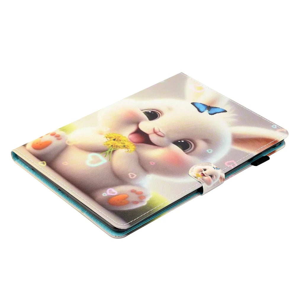 For Samsung Galaxy Tab A7 10.4 (2020) / (2022) T500 / T505 PU Leather Flip Cover Pattern Printing Anti-Drop Tablet Case - Rabbit - 5