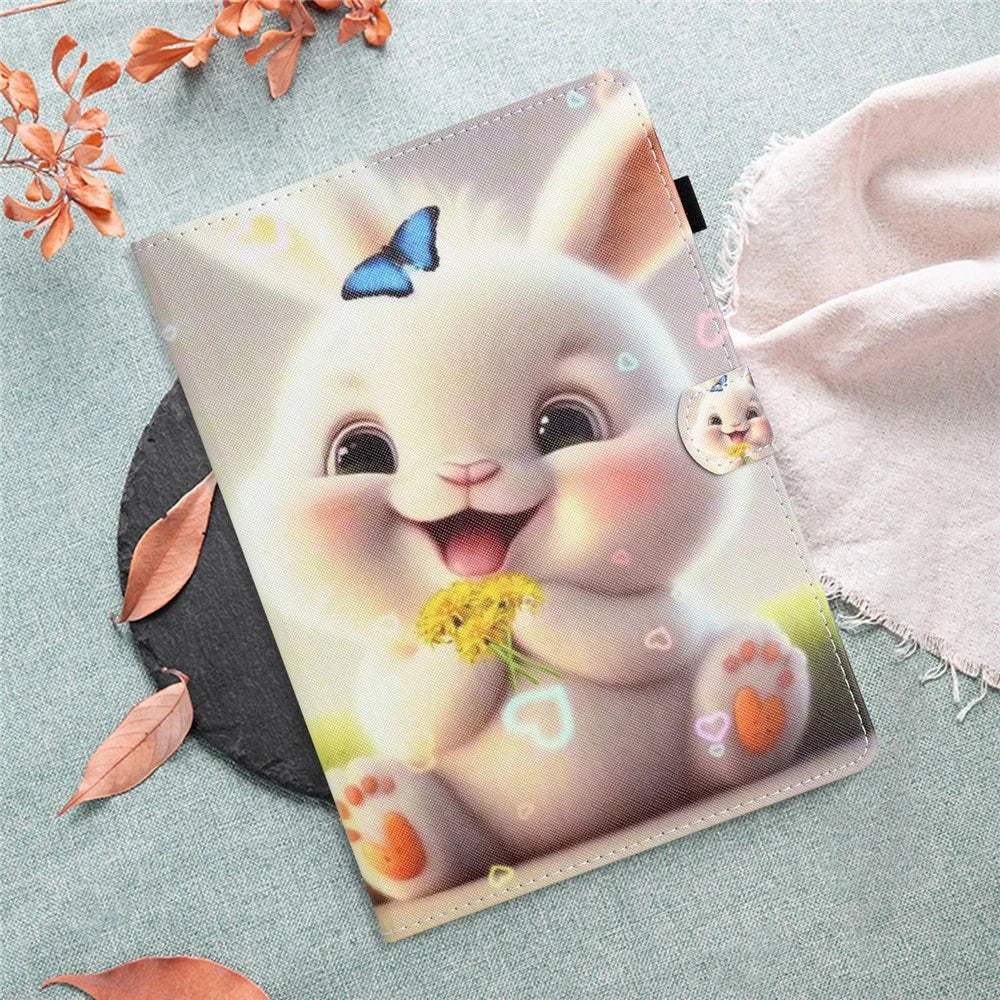 For iPad 10.2 (2019) / (2020) / iPad Air 10.5 inch (2019) / iPad Pro 10.5-inch (2017) Case Pattern Printing PU Leather Flip Cover - Rabbit - 7