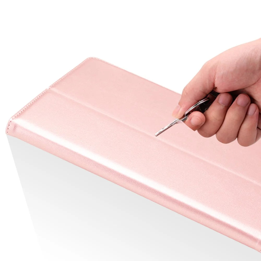 HANMAN Flip Cover for 9-inch Tablet Scratch Resistant Universal PU Leather Protective Case with Stand Wallet - Rose Gold - 3