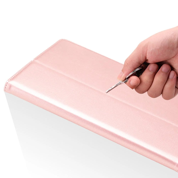 HANMAN Flip Cover for 9-inch Tablet Scratch Resistant Universal PU Leather Protective Case with Stand Wallet - Rose Gold - 3