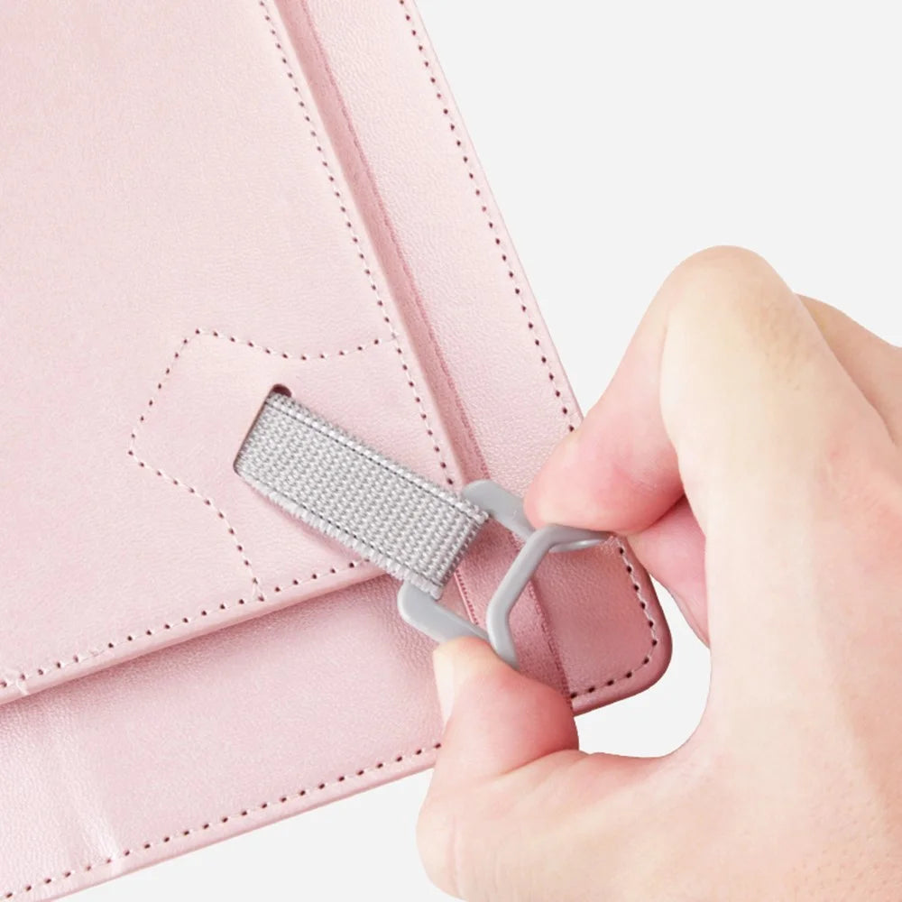 HANMAN Leather Flip Cover for 10 inch Tablet Case Anti-Scratch 4 Buckle Tablet Protector with Card Slot, Wallet - Rose Gold - 5