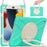 For iPad 10.2 (2021) / (2019) / (2020) Rotary Kickstand Tablet Case PC+Silicone Tablet Cover with Shoulder Strap - Mint Green - 1